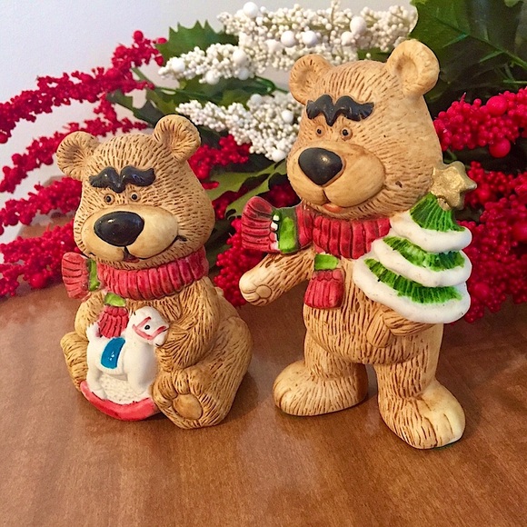 🎄Vintage Ceramic Christmas Bear Set🎄 - Picture 2 of 10